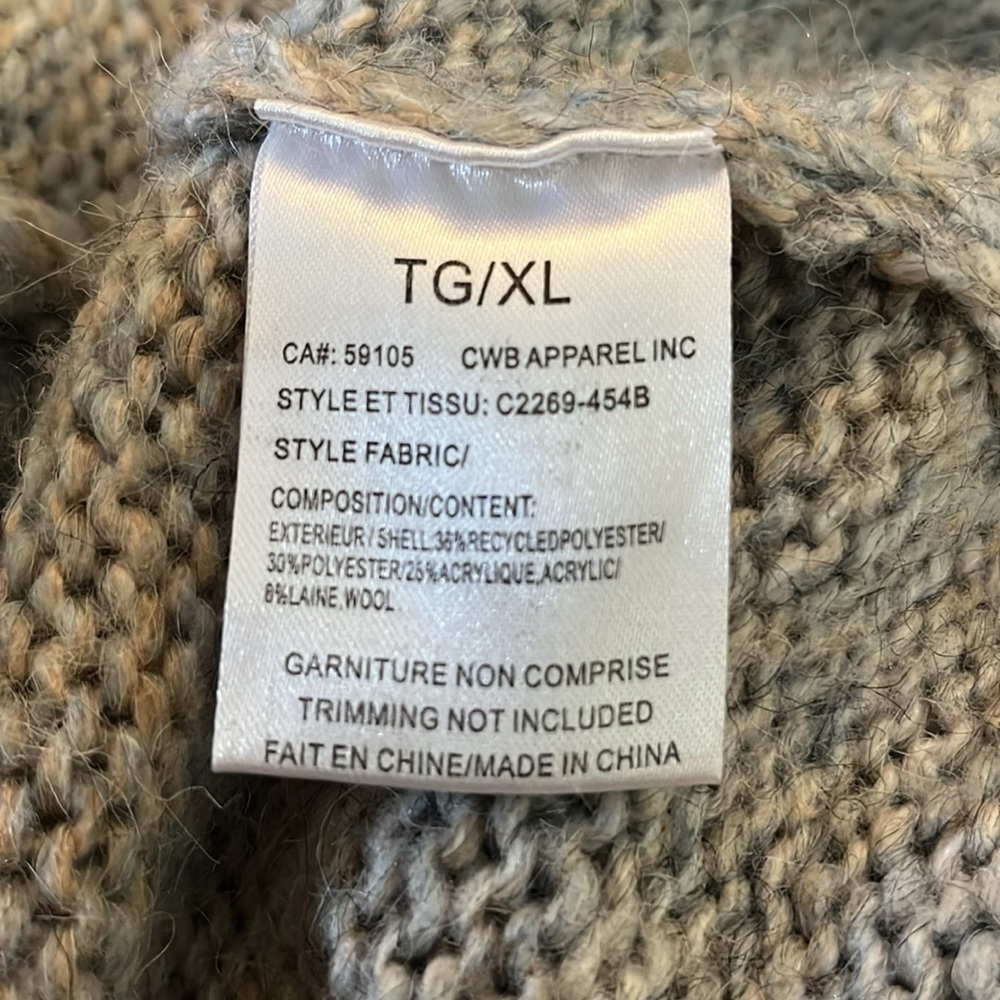 CHARLIE B Blue,white & Brown Pastel Ombre Space -Dye Hooded Cardigan Size TG/XL - Picture 6 of 15